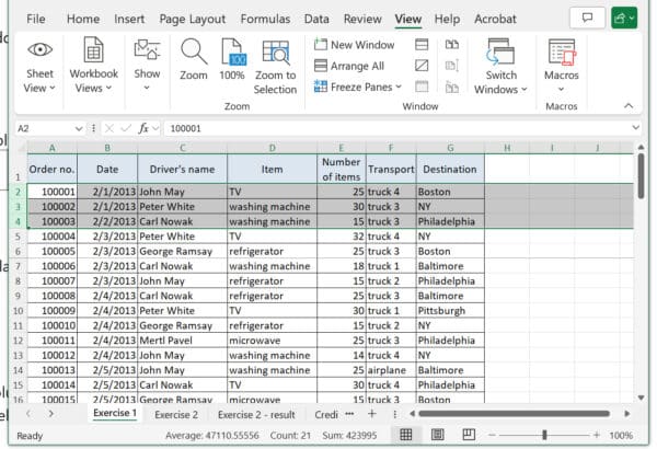 Excel Freeze Multiple Rows