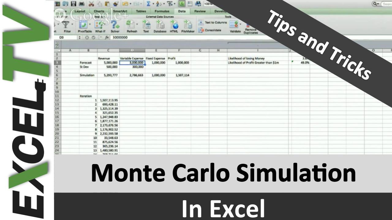 Monte Carlo Simulation Formula in Excel Tutorial and Download Excel TV